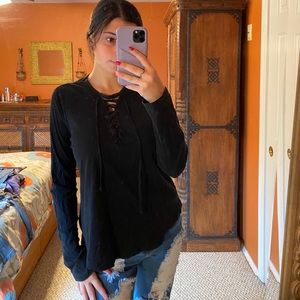 long sleeve shirt w crosses